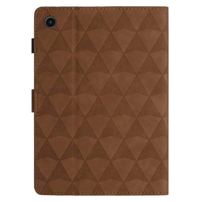 For Lenovo Tab M10 Plus (3rd Gen) Leather Case Diamond Texture Tablet Stand Cover - Brown