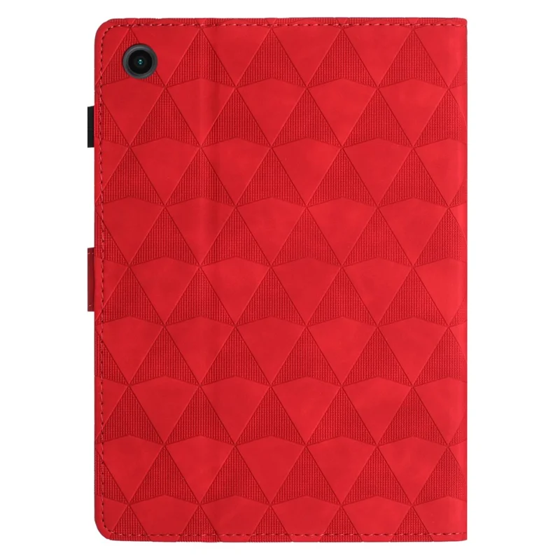 For Samsung Galaxy Tab A11+ / A9+ Case Diamond Pattern Leather Tablet Cover with Card Holder - Red