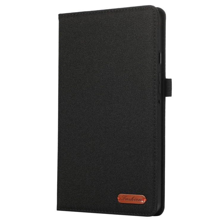 Per Samsung Galaxy Tab A9 Tablet Case Cloth Texture Folio Stand Leather Cover con Slot per Schede - Nero
