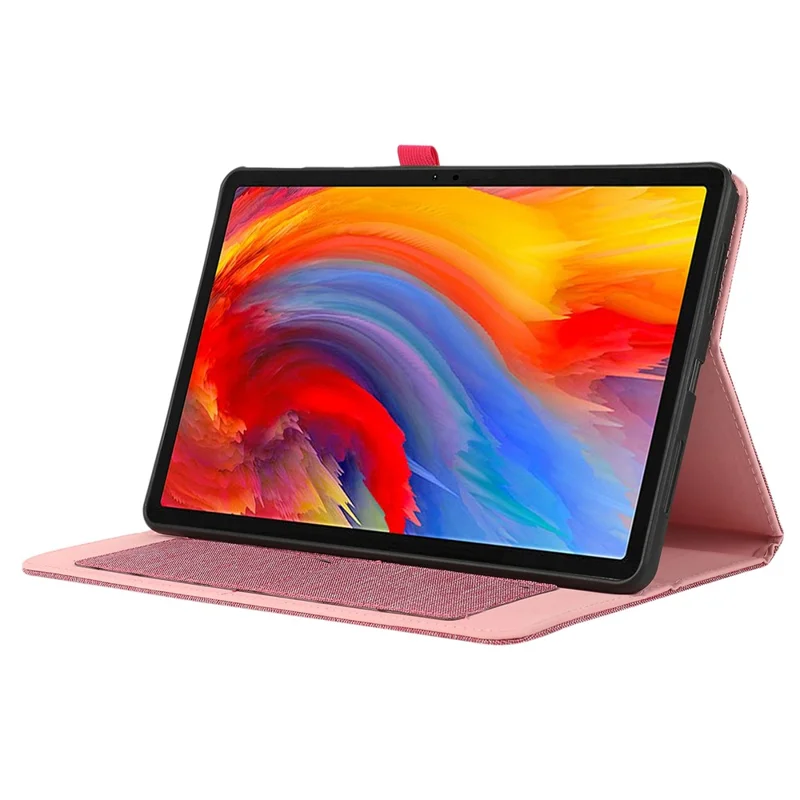 For Lenovo Tab M11 / Xiaoxin Pad 11 2024 Case PU Leather Card Holder Tablet Stand Cover - Pink