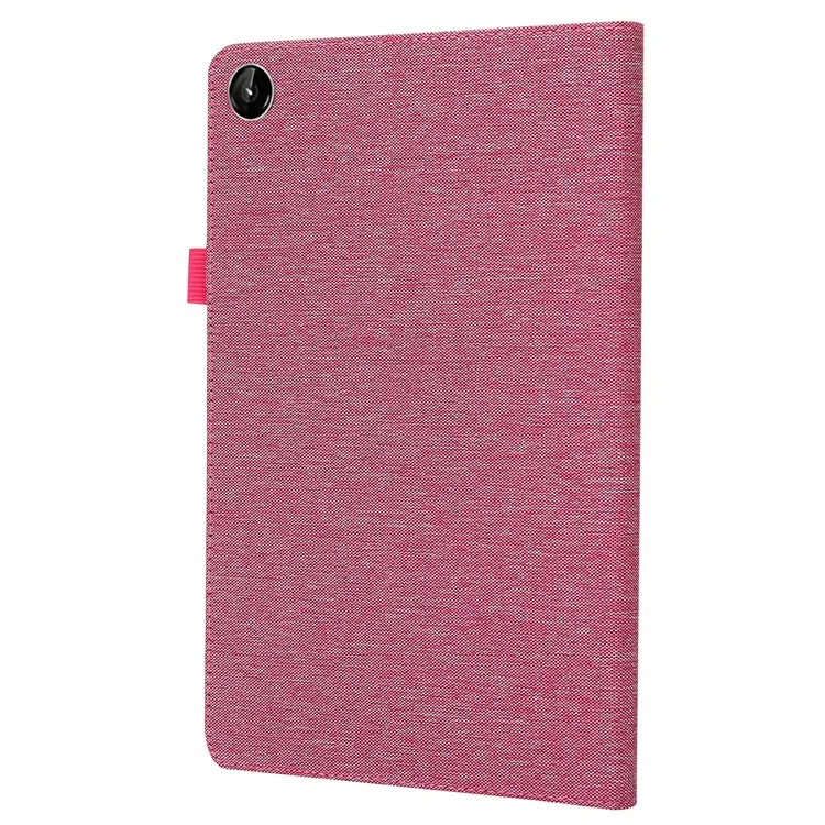 Pour Lenovo Tab M10 Plus (3e génération) Housse de tablette Texture en tissu Support pour cartes Housse en cuir - Rose