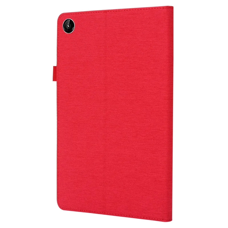 Para Lenovo Tab M10 Plus (3.ª generación) Funda para tableta Textura de tela Soporte para tarjetas Cubierta de cuero - Rojo