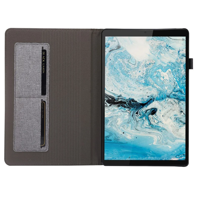 Für Lenovo Tab M10 Plus (3. Generation) Tablet-Hülle Stoffstruktur Kartenfach Lederbezug - Grau