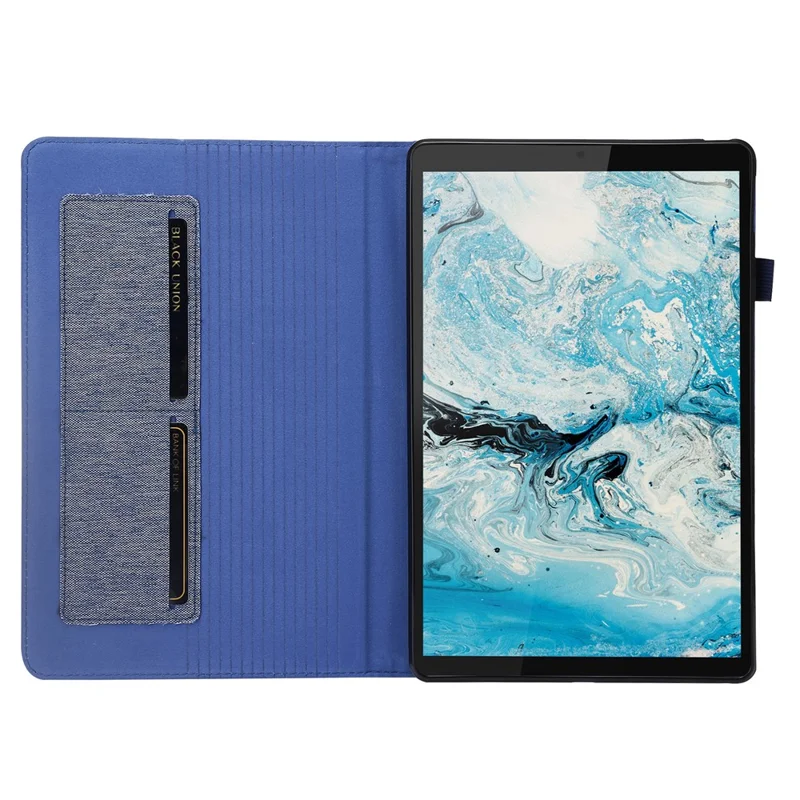 Para Lenovo Tab M10 Plus (3ª Geração) Tablet Case Cloth Texture Card Holder Leather Cover - Azul