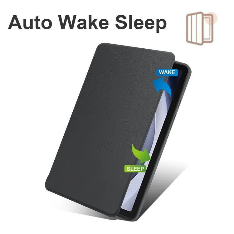 Pour Samsung Galaxy Tab A9 Étui Rotative Support PU Cuir+Acrylique Housse de Tablette avec Porte-Stylet - Noir