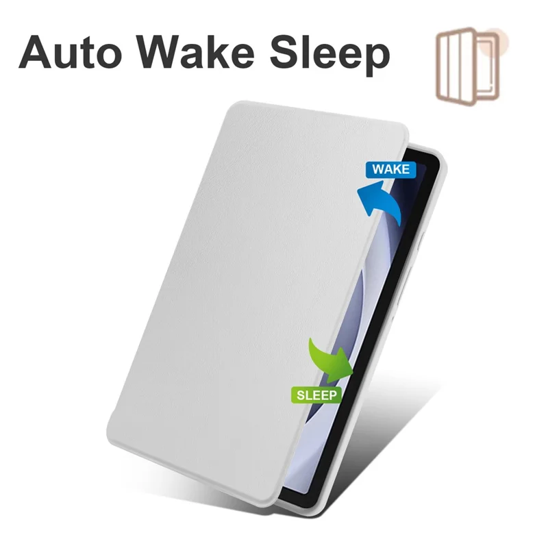 For Samsung Galaxy Tab A9 Case Rotary Stand PU Leather+Acrylic Tablet Cover with Pen Holder - Grey