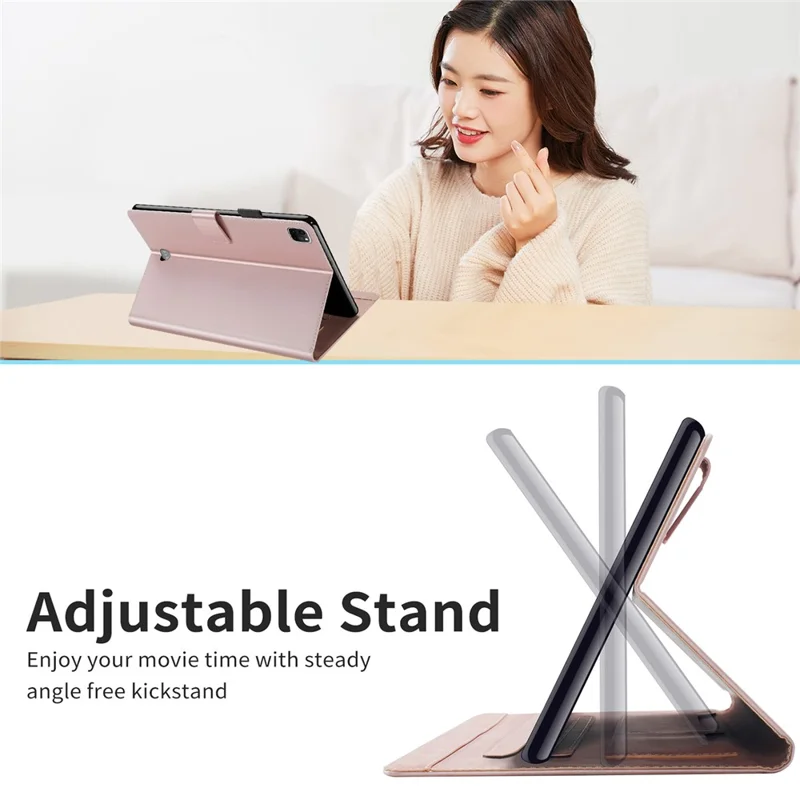 Pour iPad Pro 11 (2020) / (2021) / (2022) Stand Case Porte-cartes Motif animal de bande dessinée Housse en cuir - Or rose
