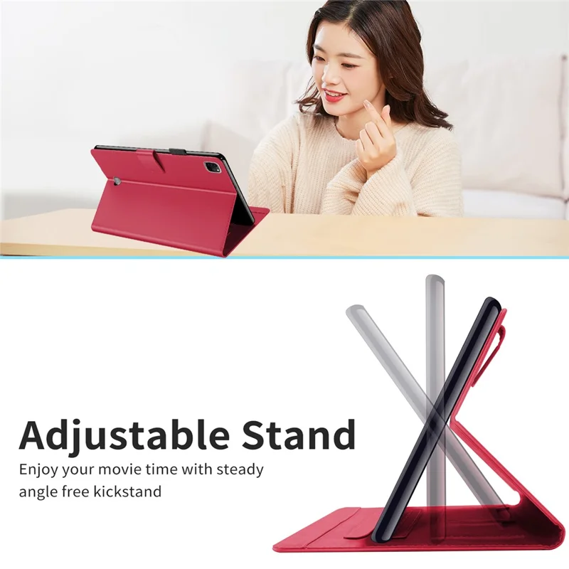 Étui support pour iPad Pro 11 (2020) / (2021) / (2022), porte-cartes, motif dessin animé animal, housse en cuir - Rouge