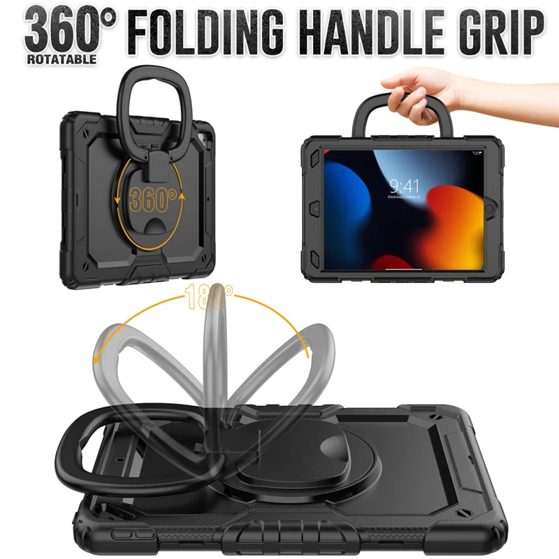 Tablet-Hülle mit Griff, Ständer und Schultergurt für iPad Pro 10,5-Zoll (2017) / Air 10,5-Zoll (2019) – Schwarz