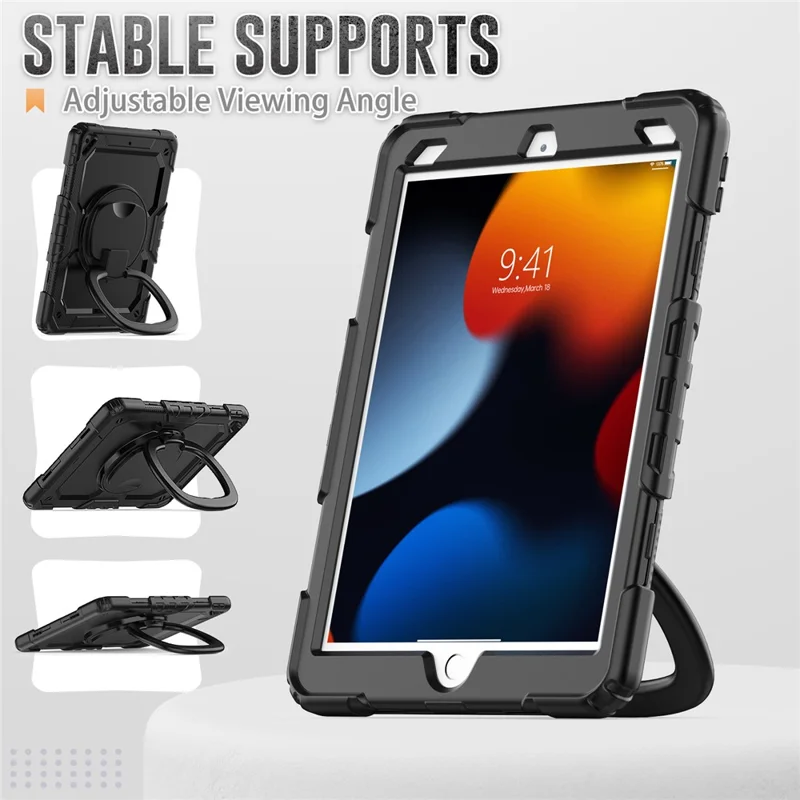Tablet-Hülle mit Griff, Ständer und Schultergurt für iPad Pro 10,5-Zoll (2017) / Air 10,5-Zoll (2019) – Schwarz