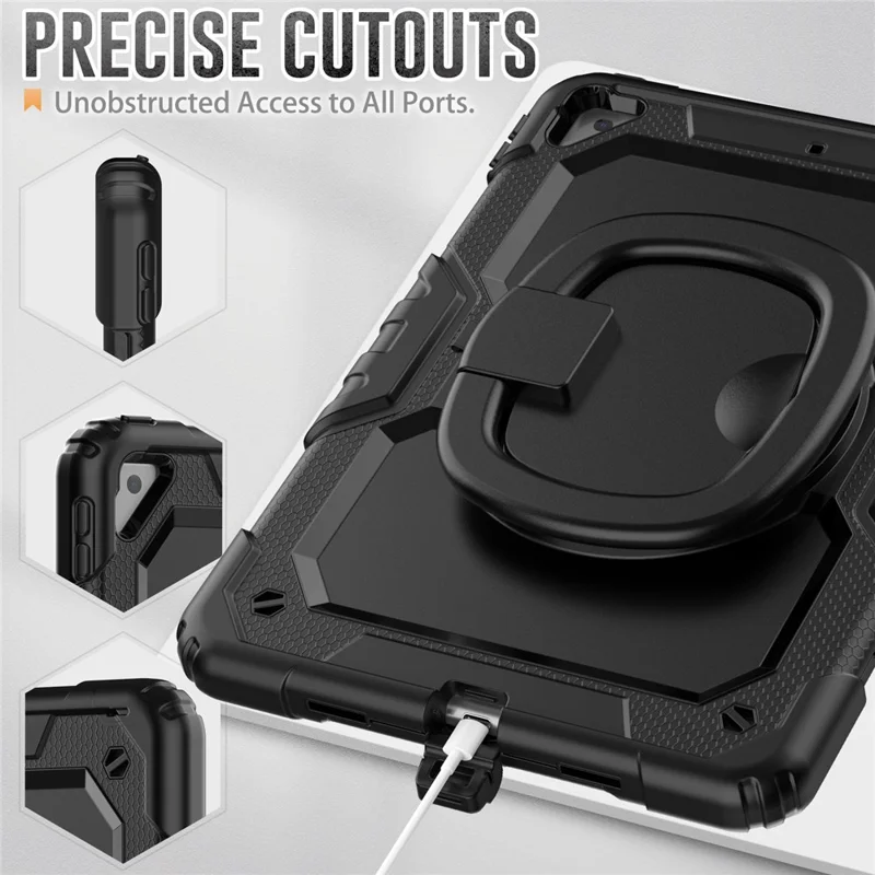 Tablet-Hülle mit Griff, Ständer und Schultergurt für iPad Pro 10,5-Zoll (2017) / Air 10,5-Zoll (2019) – Schwarz