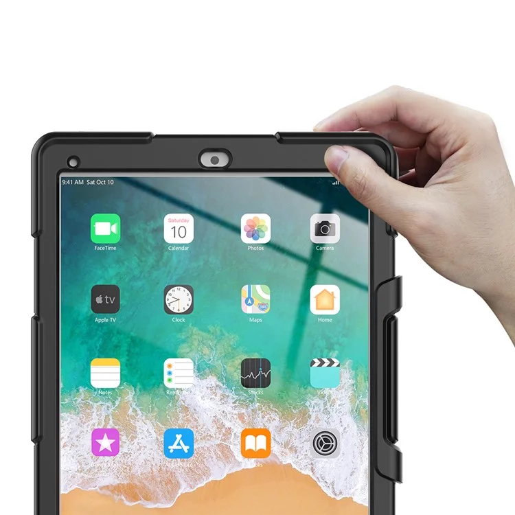 Pour Ipad Pro 12,9 Pouces (2015) / (2017) Case de Tenue de Tenue de Tablette PC + Tablette en Silicone Avec Protecteur D'écran de Compagnie - Noir