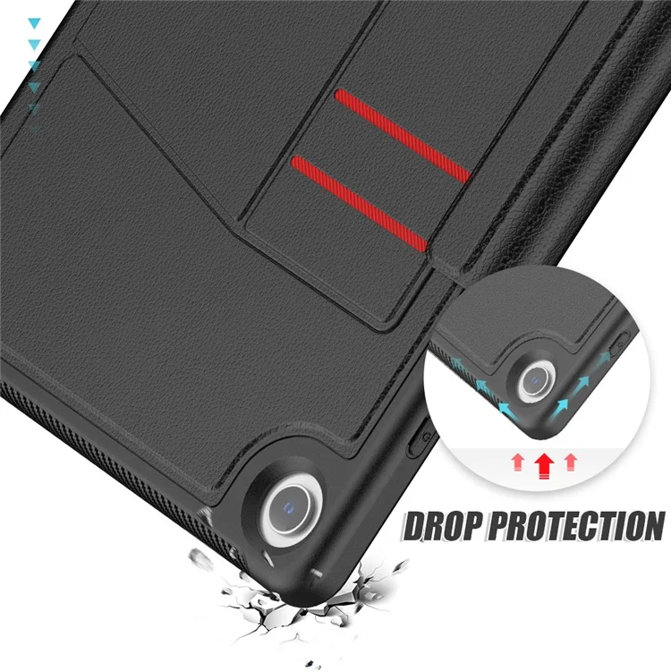 Для Samsung Galaxy Tab A9+ SM-X210 / X216 / X218 Kickstand Case Card Slot Tablet Leather Cover - Black
