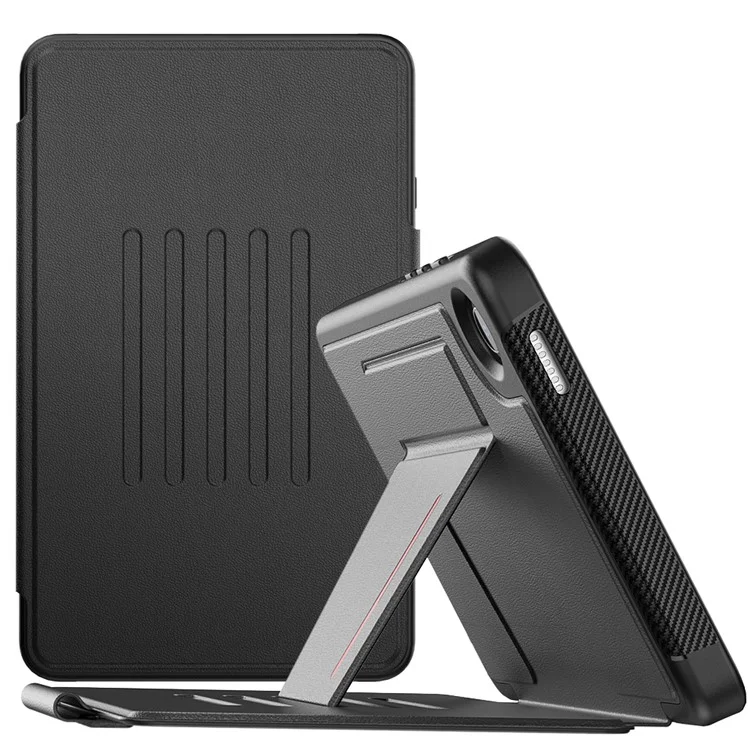 Pour Samsung Galaxy Tab A9 SM-X110 X115 Étui avec support, porte-cartes, en cuir pour tablette - Noir