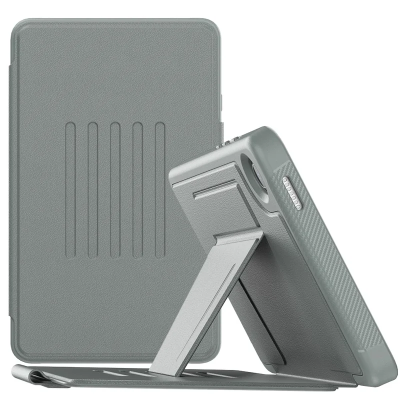 For Samsung Galaxy Tab A9 SM-X110 X115 Case Kickstand Card Holder Leather Tablet Cover - Grey