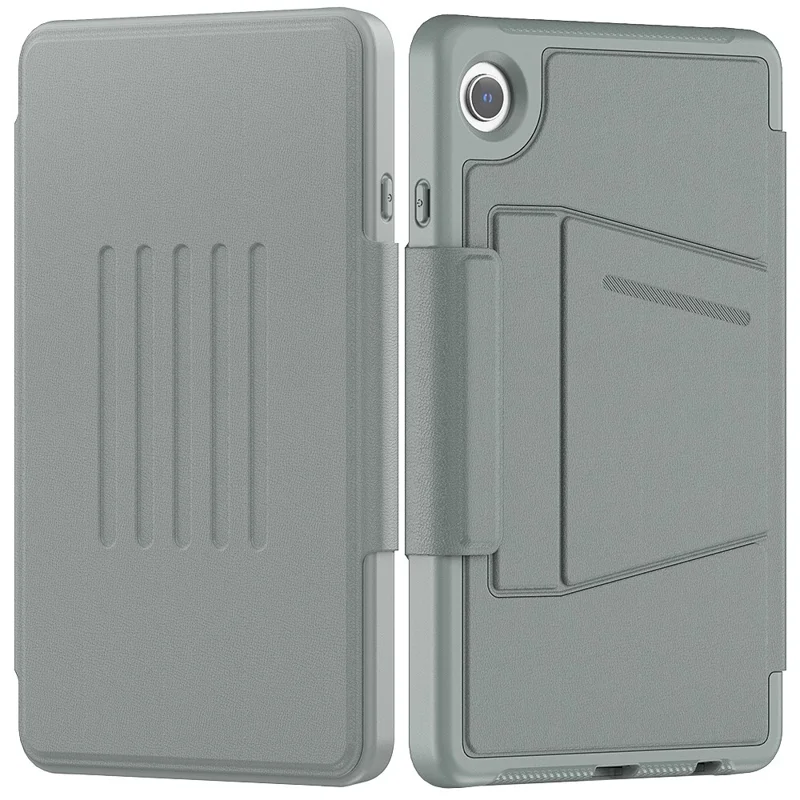 For Samsung Galaxy Tab A9 SM-X110 X115 Case Kickstand Card Holder Leather Tablet Cover - Grey
