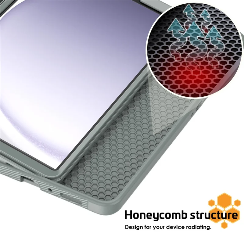 For Samsung Galaxy Tab A9 SM-X110 X115 Case Kickstand Card Holder Leather Tablet Cover - Grey