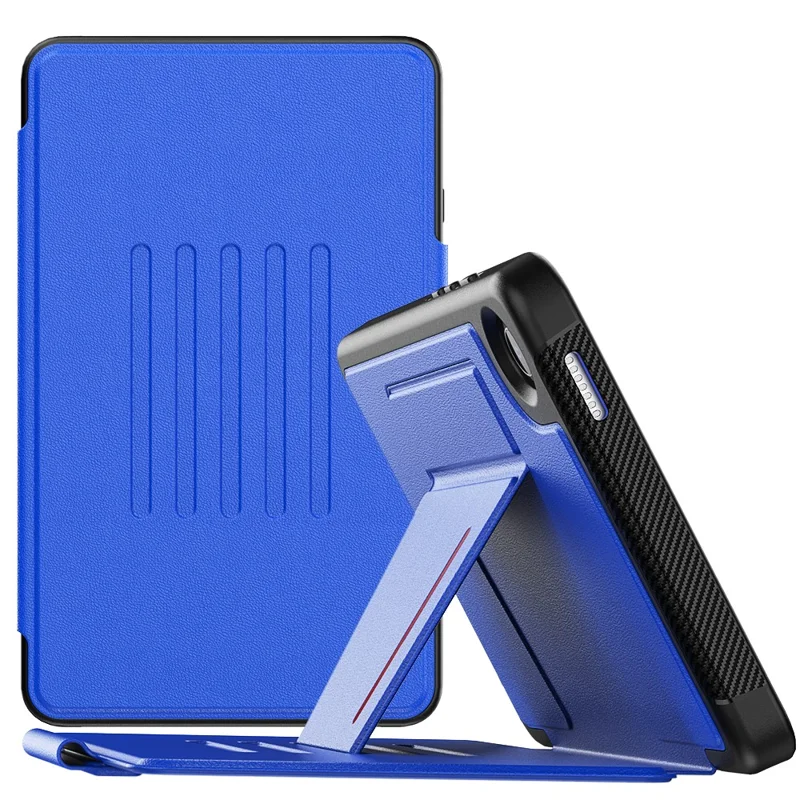 For Samsung Galaxy Tab A9 SM-X110 X115 Case Kickstand Card Holder Leather Tablet Cover - Blue