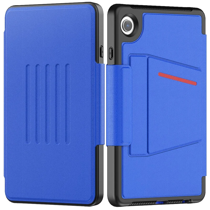 For Samsung Galaxy Tab A9 SM-X110 X115 Case Kickstand Card Holder Leather Tablet Cover - Blue