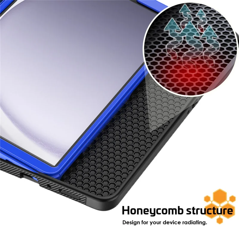 For Samsung Galaxy Tab A9 SM-X110 X115 Case Kickstand Card Holder Leather Tablet Cover - Blue