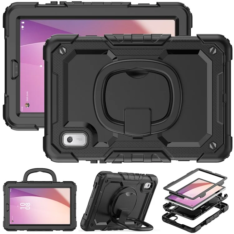 Для Lenovo Tab M9 / Lenovo K9 TB310 Подставка Чехол PC+Silicone Tablet Cover с плечевым ремнем - Черный