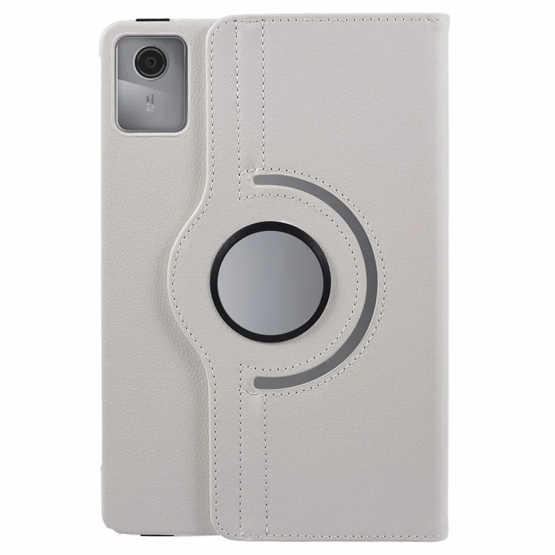 For Lenovo Tab M11 / Xiaoxin Pad 11 2024 Leather Case Rotating Stand Tablet Cover - White