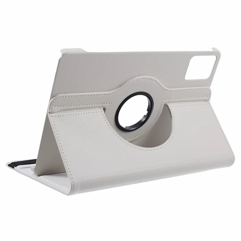 For Lenovo Tab M11 / Xiaoxin Pad 11 2024 Leather Case Rotating Stand Tablet Cover - White