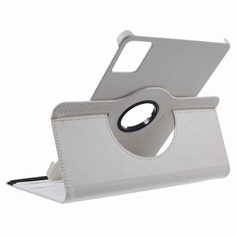 For Lenovo Tab M11 / Xiaoxin Pad 11 2024 Leather Case Rotating Stand Tablet Cover - White