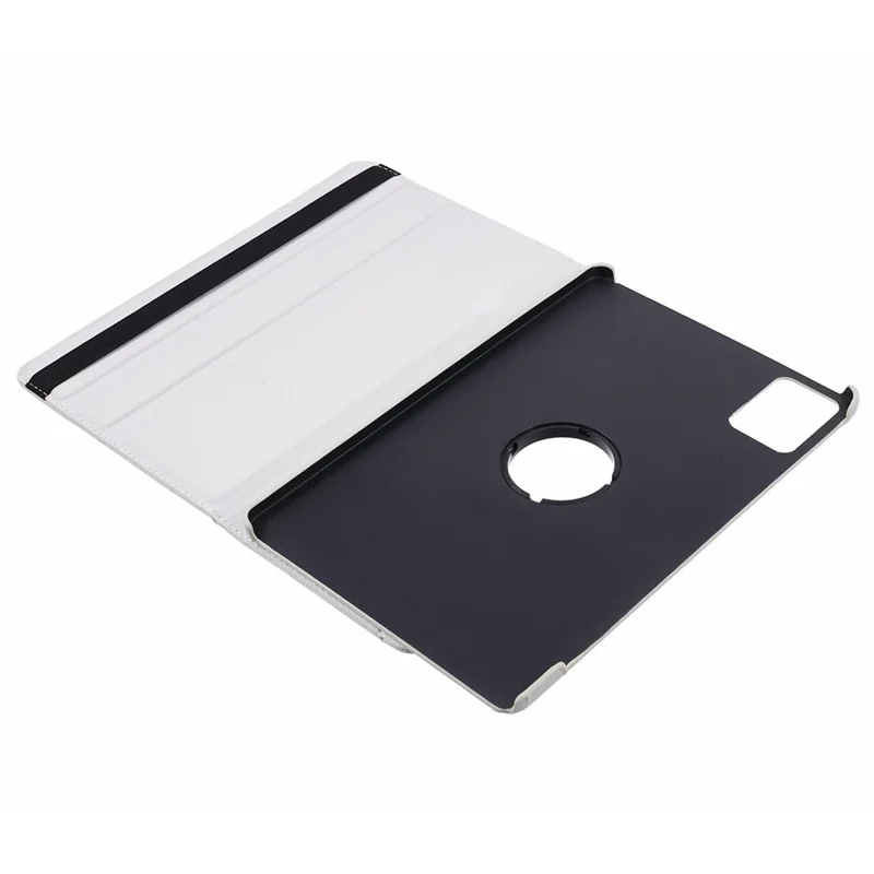 For Lenovo Tab M11 / Xiaoxin Pad 11 2024 Leather Case Rotating Stand Tablet Cover - White