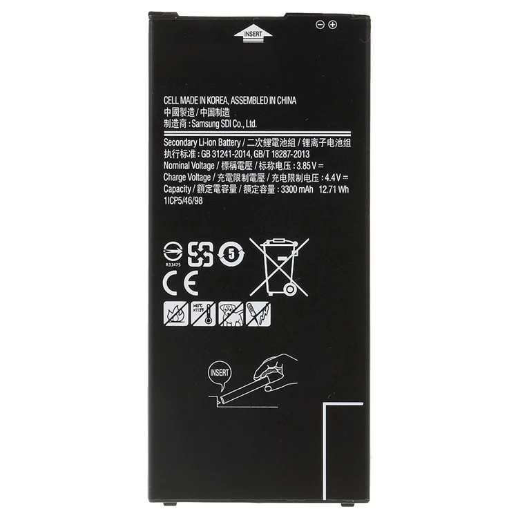 Pour Samsung Galaxy J7 Prime (sur Nxt / On7 Prime) / j4 + / j6 + 3,85v 3300mAh Pièce de Batterie en Polymère Li-ion (Encode: EB-BG610ABE) (sans Logo)