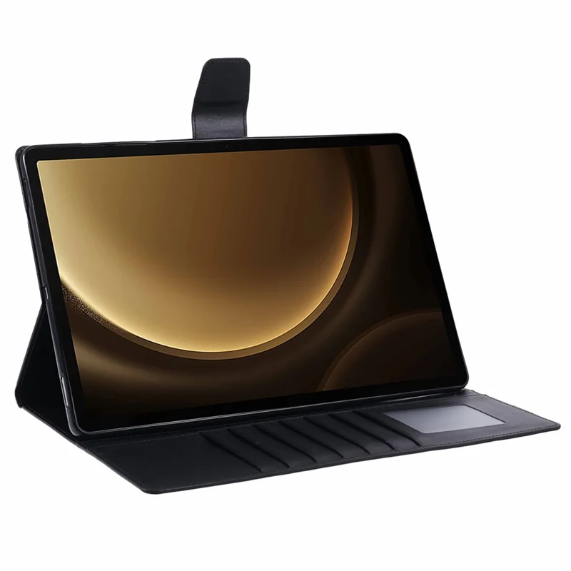 HANMAN Seria Mill dla Samsung Galaxy Tab S9 FE+ / Tab S9+ / Tab S8+ / Tab S7+ / Tab S7 FE Etui Skórzane z Podstawką i Portfelem - Czarny