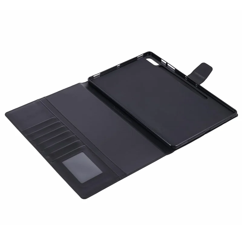 HANMAN Seria Mill dla Samsung Galaxy Tab S9 FE+ / Tab S9+ / Tab S8+ / Tab S7+ / Tab S7 FE Etui Skórzane z Podstawką i Portfelem - Czarny