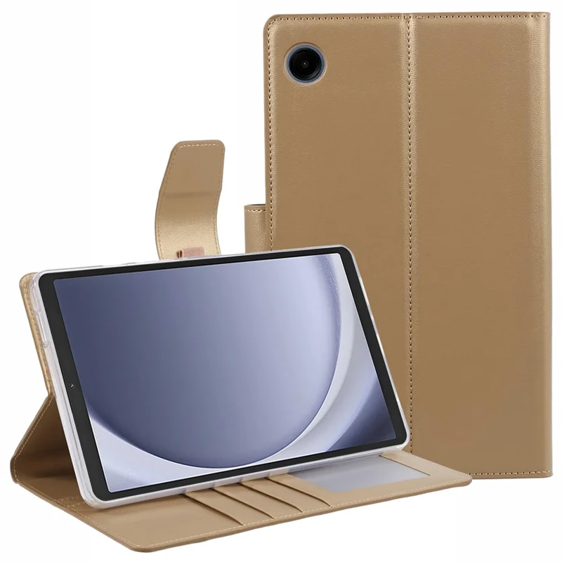 HANMAN Mill Series for Samsung Galaxy Tab A9 Case Magnetic Leather Folio Flip Tablet Cover - Champagne Gold