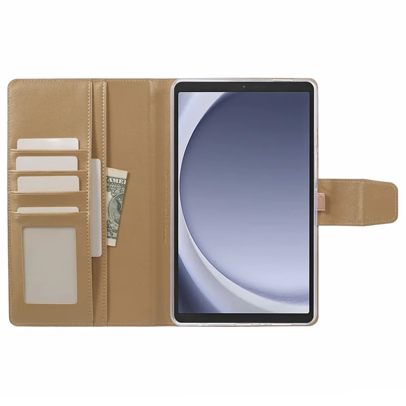 HANMAN Mill Series for Samsung Galaxy Tab A9 Case Magnetic Leather Folio Flip Tablet Cover - Champagne Gold