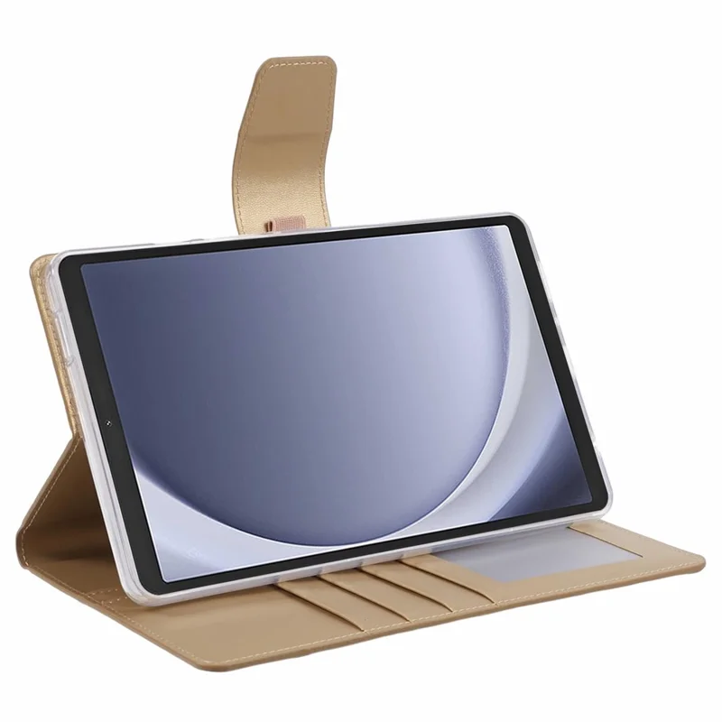 HANMAN Mill Series for Samsung Galaxy Tab A9 Case Magnetic Leather Folio Flip Tablet Cover - Champagne Gold