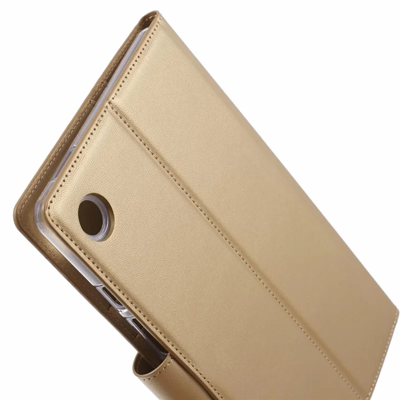 HANMAN Mill Series for Samsung Galaxy Tab A9 Case Magnetic Leather Folio Flip Tablet Cover - Champagne Gold