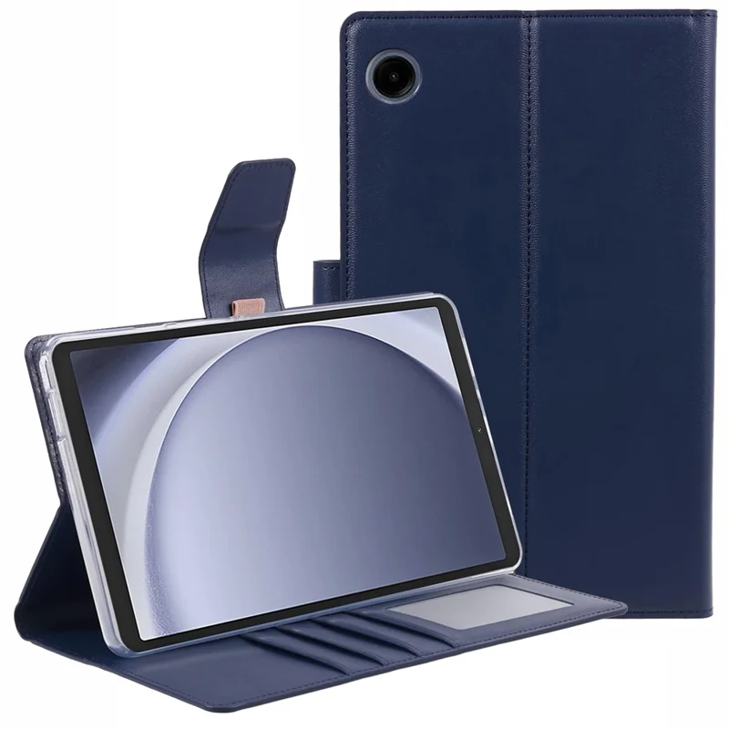 HANMAN Mill Series for Samsung Galaxy Tab A9 Case Magnetic Leather Folio Flip Tablet Cover - Blue
