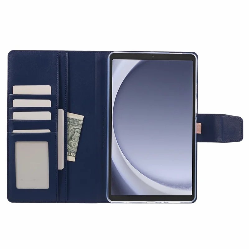 HANMAN Mill Series for Samsung Galaxy Tab A9 Case Magnetic Leather Folio Flip Tablet Cover - Blue