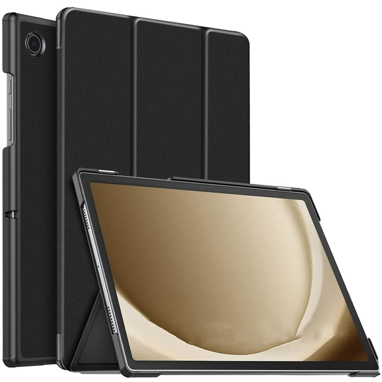 Bulk Purchasing PU Leather Case for Samsung Galaxy Tab A9+ Protective Tri-Fold Stand Smart Cover (Without Keyboard) - Black