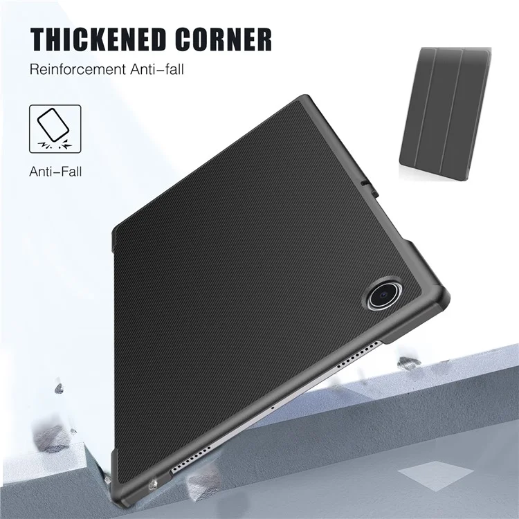 Bulk Buy Tri-Fold Stand Cover for Samsung Galaxy Tab A9 PU Leather Smart Cover (without Keyboard) - Black