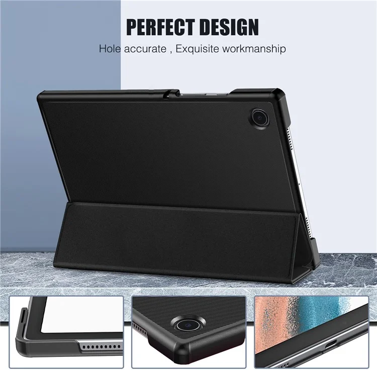 Bulk Buy Tri-Fold Stand Cover for Samsung Galaxy Tab A9 PU Leather Smart Cover (without Keyboard) - Black