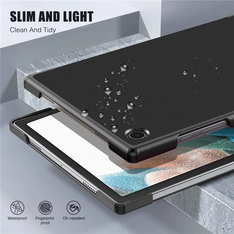 Bulk Buy Tri-Fold Stand Cover for Samsung Galaxy Tab A9 PU Leather Smart Cover (without Keyboard) - Black
