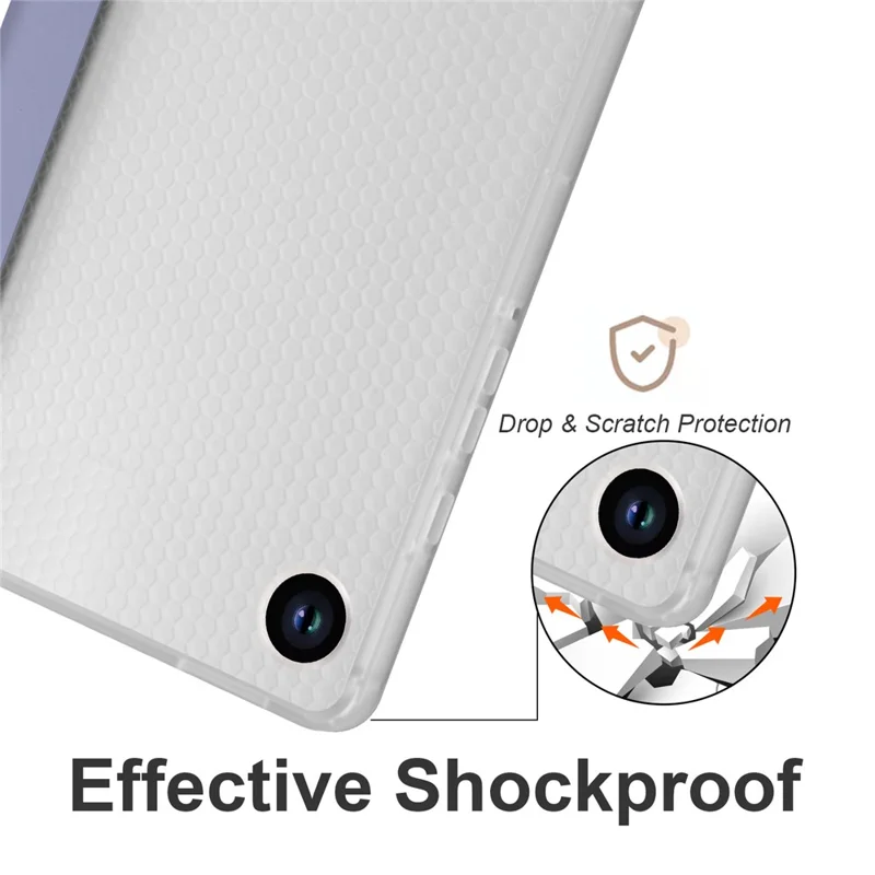 For Samsung Galaxy Tab A11 / A9 Case Tri-fold Leather Pen Slot Tablet Stand Cover - Purple