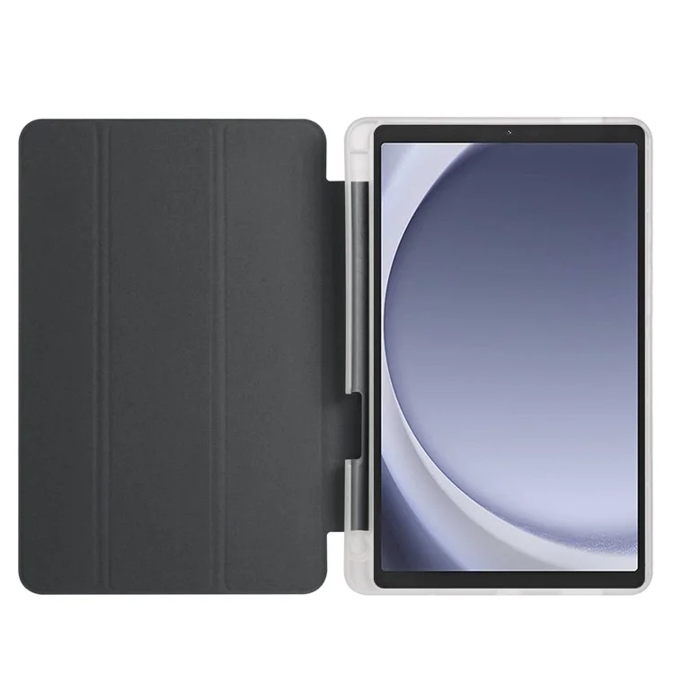 Funda para la tableta Samsung Galaxy Tab A9+ Funda de cuero trifold con ranura para lápiz - Negro