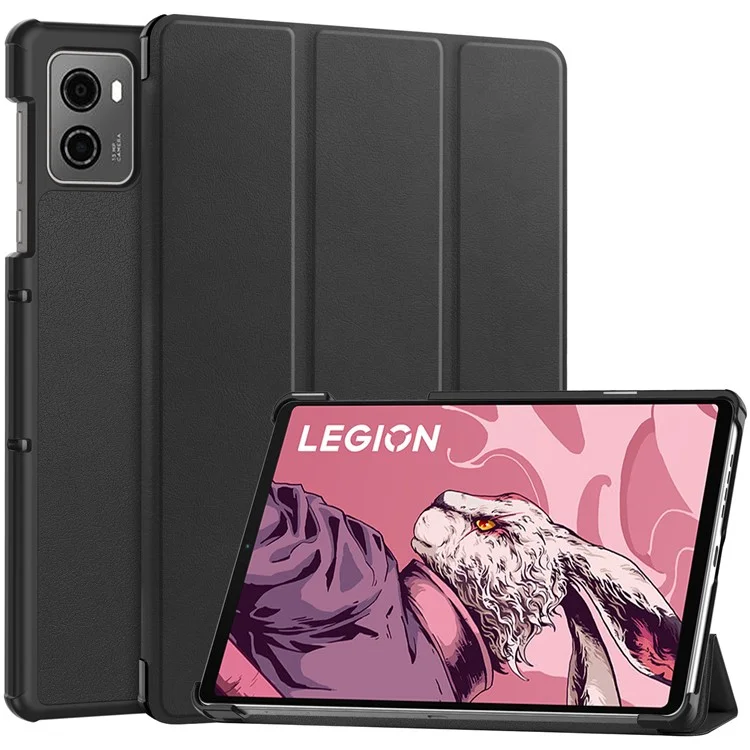 Para Lenovo Legion Y700 (2023) Tri-fold Stance Cheath Case Taple Taple - Preto