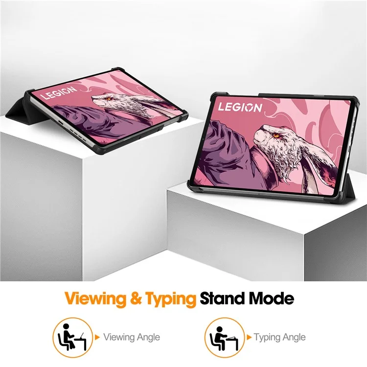 Per Lenovo Legion Y700 (2023) / Tab Gen 2 Tri-Fold Stand Leather Case Tablet Cover - Nero