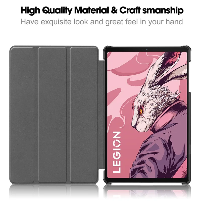 For Lenovo Legion Y700 (2023) / Tab Gen 2 Tri-Fold Stand Leather Case Tablet Cover - Grey