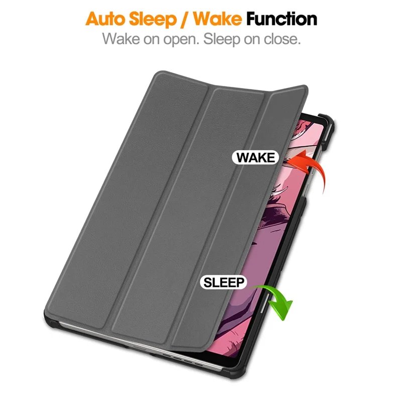 For Lenovo Legion Y700 (2023) / Tab Gen 2 Tri-Fold Stand Leather Case Tablet Cover - Grey