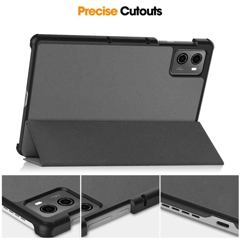 For Lenovo Legion Y700 (2023) / Tab Gen 2 Tri-Fold Stand Leather Case Tablet Cover - Grey