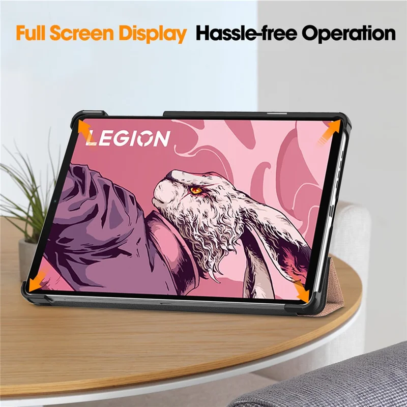 For Lenovo Legion Y700 (2023) / Tab Gen 2 Tri-Fold Stand Leather Case Tablet Cover - Rose Gold